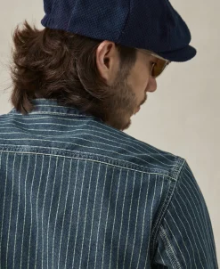Best 9 oz Wabash Striped Indigo Work Shirt Long Sleeve Shirts | Shirts