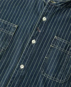 Best 9 oz Wabash Striped Indigo Work Shirt Long Sleeve Shirts | Shirts