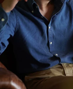 Sale 6.5 oz Washed Denim Button-Down Collar Shirt Denim | Long Sleeve Shirts