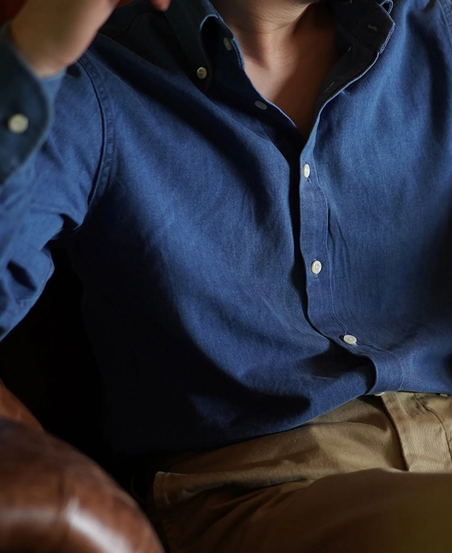 Sale 6.5 oz Washed Denim Button-Down Collar Shirt Denim | Long Sleeve Shirts