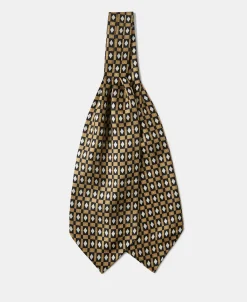 Hot Printed Silk Ascot Tie - Yellow Ties&pocket Squares