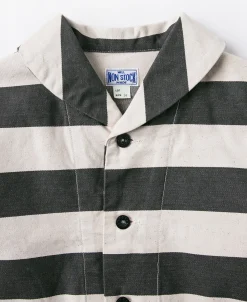 Discount Prison Stripe Shawl Collar Coverall Jacket Jackets&coats