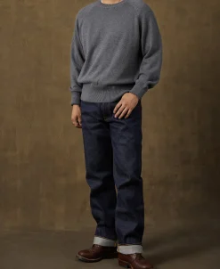 Discount Pullover Crew Neck Cotton&Wool Knit Sweater - Light Gray Knitwear&sweaters