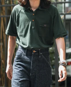 Best Raglan Sleeve Cotton-Piqué Polo Shirt - Dark Green Polo Shirts | Short Sleeve T-Shirts