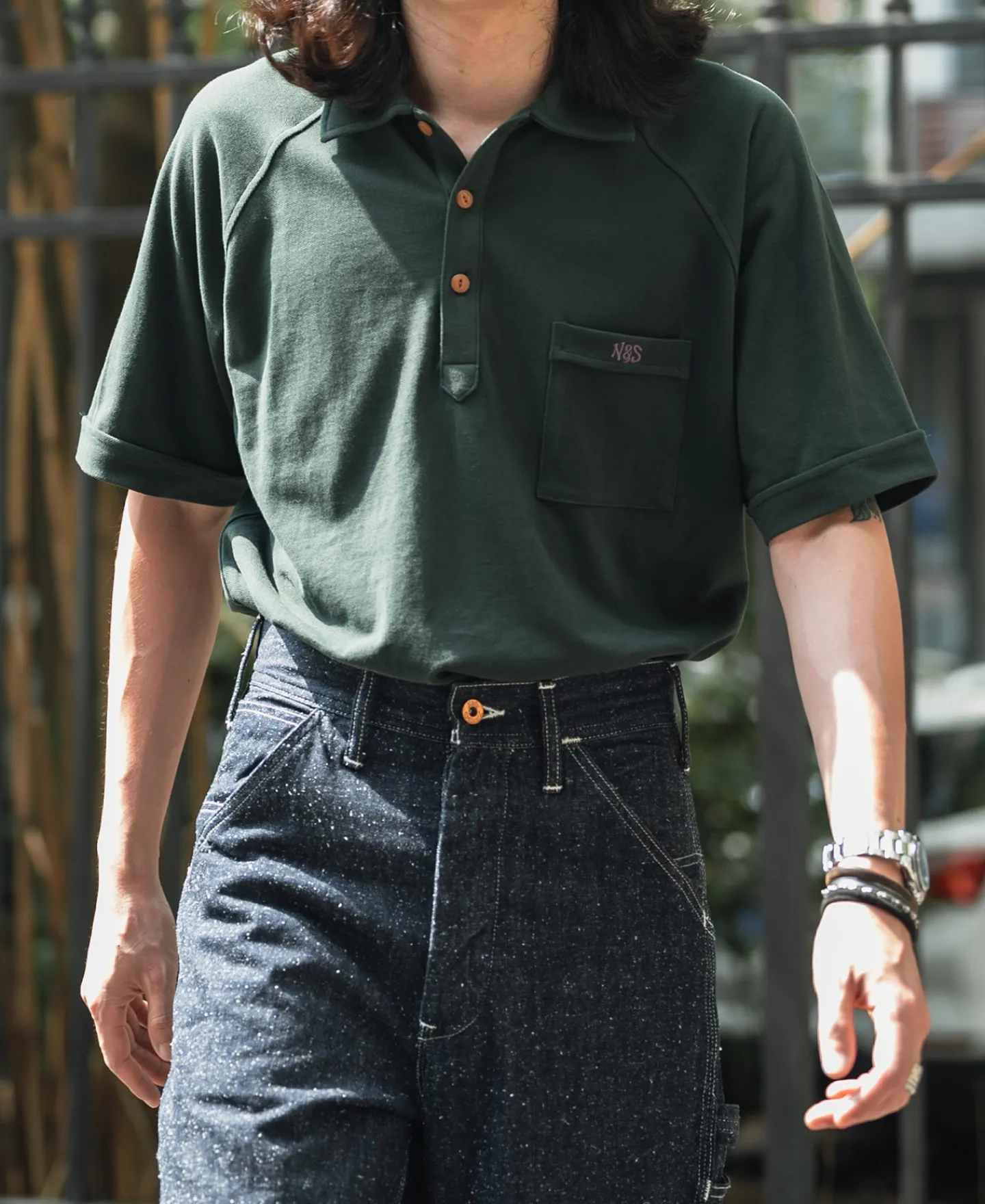 Best Raglan Sleeve Cotton-Piqué Polo Shirt - Dark Green Polo Shirts | Short Sleeve T-Shirts