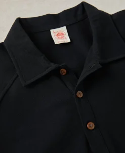 Fashion Raglan Sleeve Cotton-Piqué Polo Shirt - Black Polo Shirts | Short Sleeve T-Shirts