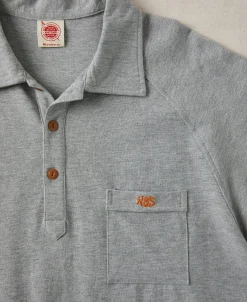 Sale Raglan Sleeve Cotton-Piqué Polo Shirt - Gray Polo Shirts | Short Sleeve T-Shirts