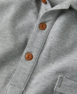 Sale Raglan Sleeve Cotton-Piqué Polo Shirt - Gray Polo Shirts | Short Sleeve T-Shirts