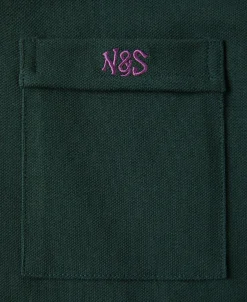 Best Raglan Sleeve Cotton-Piqué Polo Shirt - Dark Green Polo Shirts | Short Sleeve T-Shirts