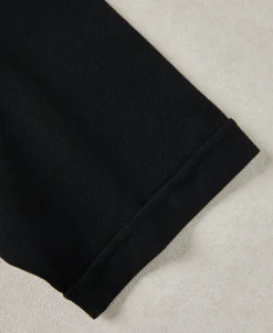 Fashion Raglan Sleeve Cotton-Piqué Polo Shirt - Black Polo Shirts | Short Sleeve T-Shirts