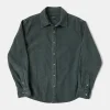 Sale Regular Fit 11 Wale Corduroy Overshirt - Dark Green Long Sleeve Shirts | Shirts