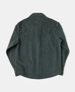 Sale Regular Fit 11 Wale Corduroy Overshirt - Dark Green Long Sleeve Shirts | Shirts