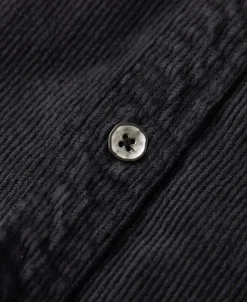 Outlet Regular Fit 11 Wale Corduroy Overshirt - Vintage Black Long Sleeve Shirts | Shirts