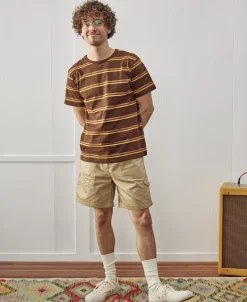Outlet Regular Fit 1950s Crew Neck Striped T-Shirt Short Sleeve T-Shirts | T-shirts