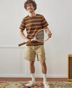 Outlet Regular Fit 1950s Crew Neck Striped T-Shirt Short Sleeve T-Shirts | T-shirts