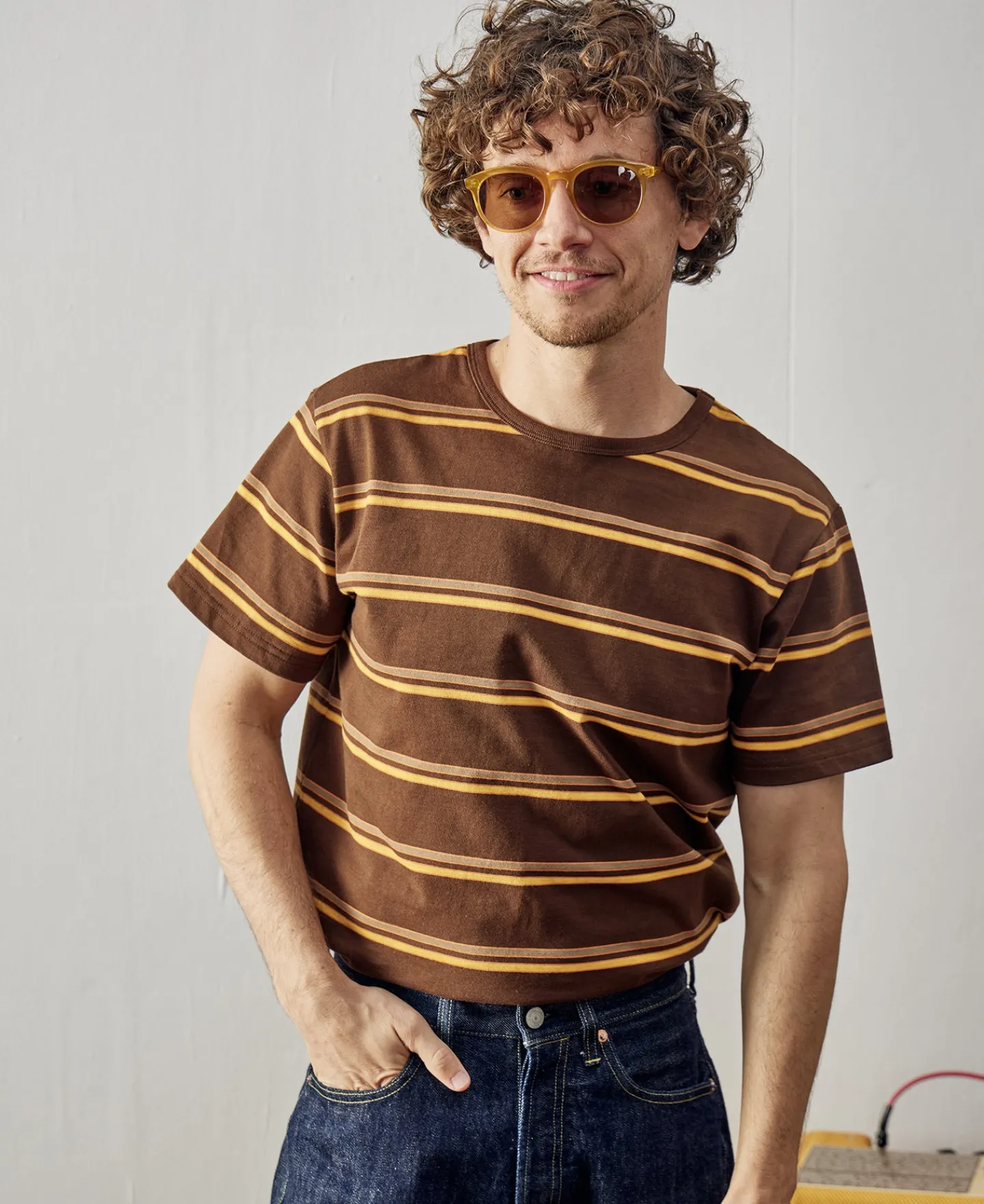 Outlet Regular Fit 1950s Crew Neck Striped T-Shirt Short Sleeve T-Shirts | T-shirts