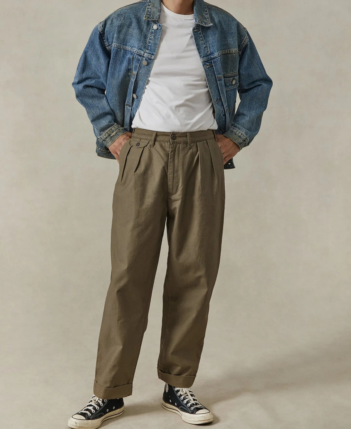 Best Relaxed Fit Two Tuck Satin Trousers Pants&trousers