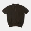 Fashion Retro Knitted Jacquard Polo Shirt - Vintage Olive Knitwear&sweaters | Polo Shirts