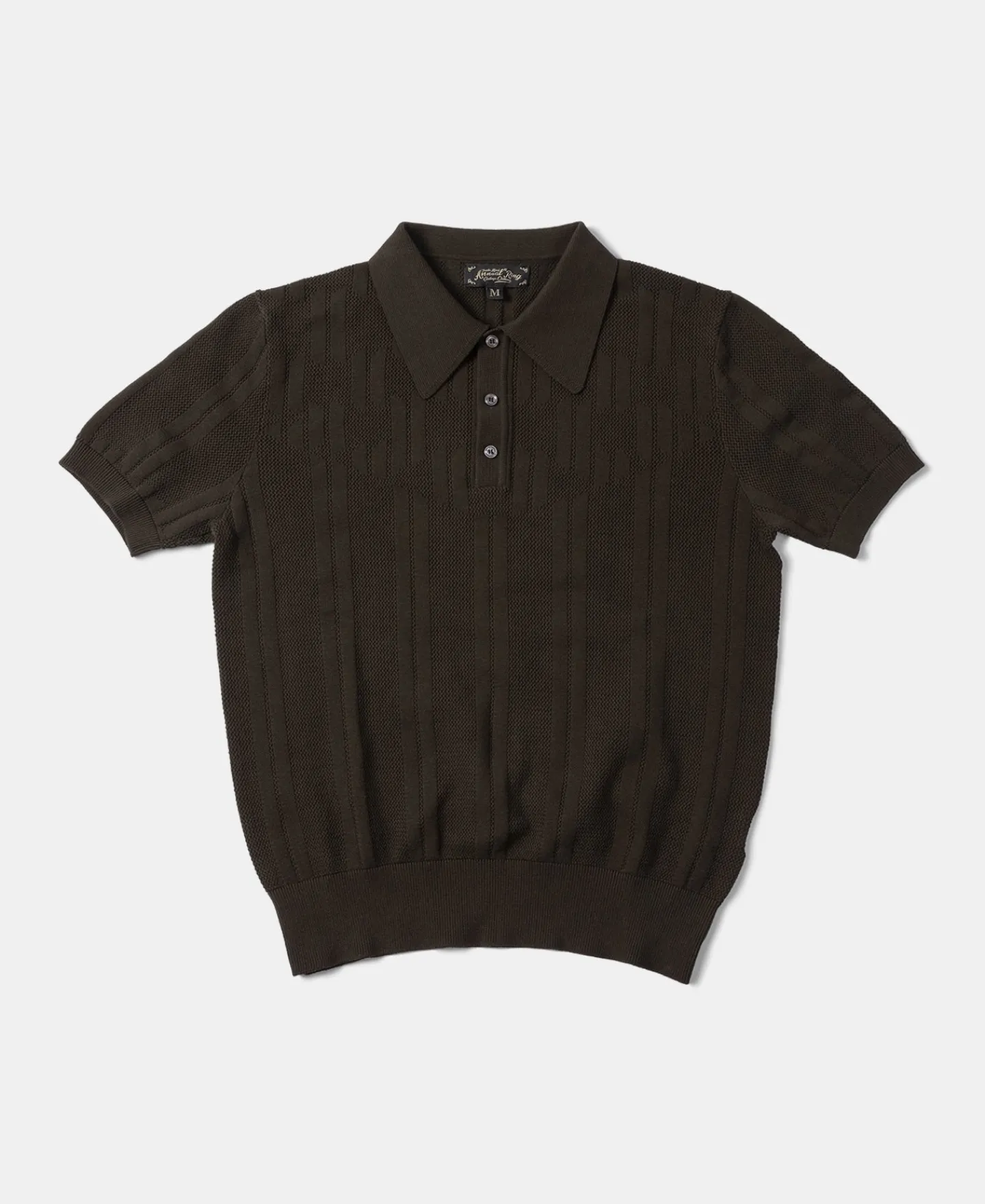 Fashion Retro Knitted Jacquard Polo Shirt - Vintage Olive Knitwear&sweaters | Polo Shirts