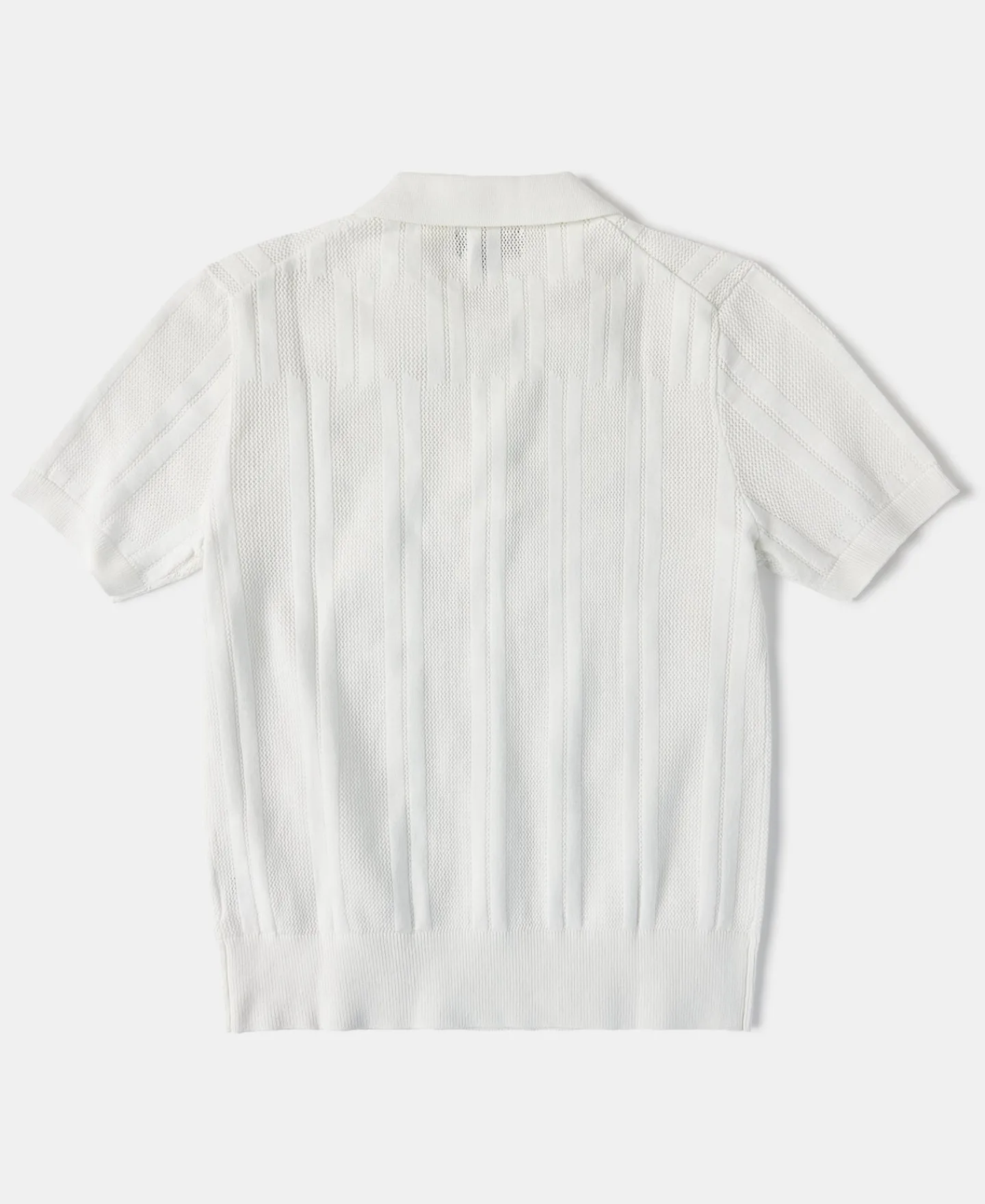 Hot Retro Knitted Jacquard Polo Shirt - White Polo Shirts | T-shirts
