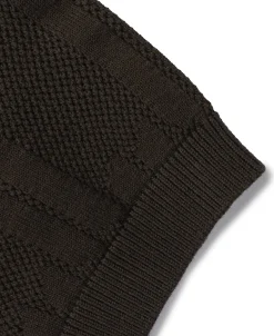 Fashion Retro Knitted Jacquard Polo Shirt - Vintage Olive Knitwear&sweaters | Polo Shirts