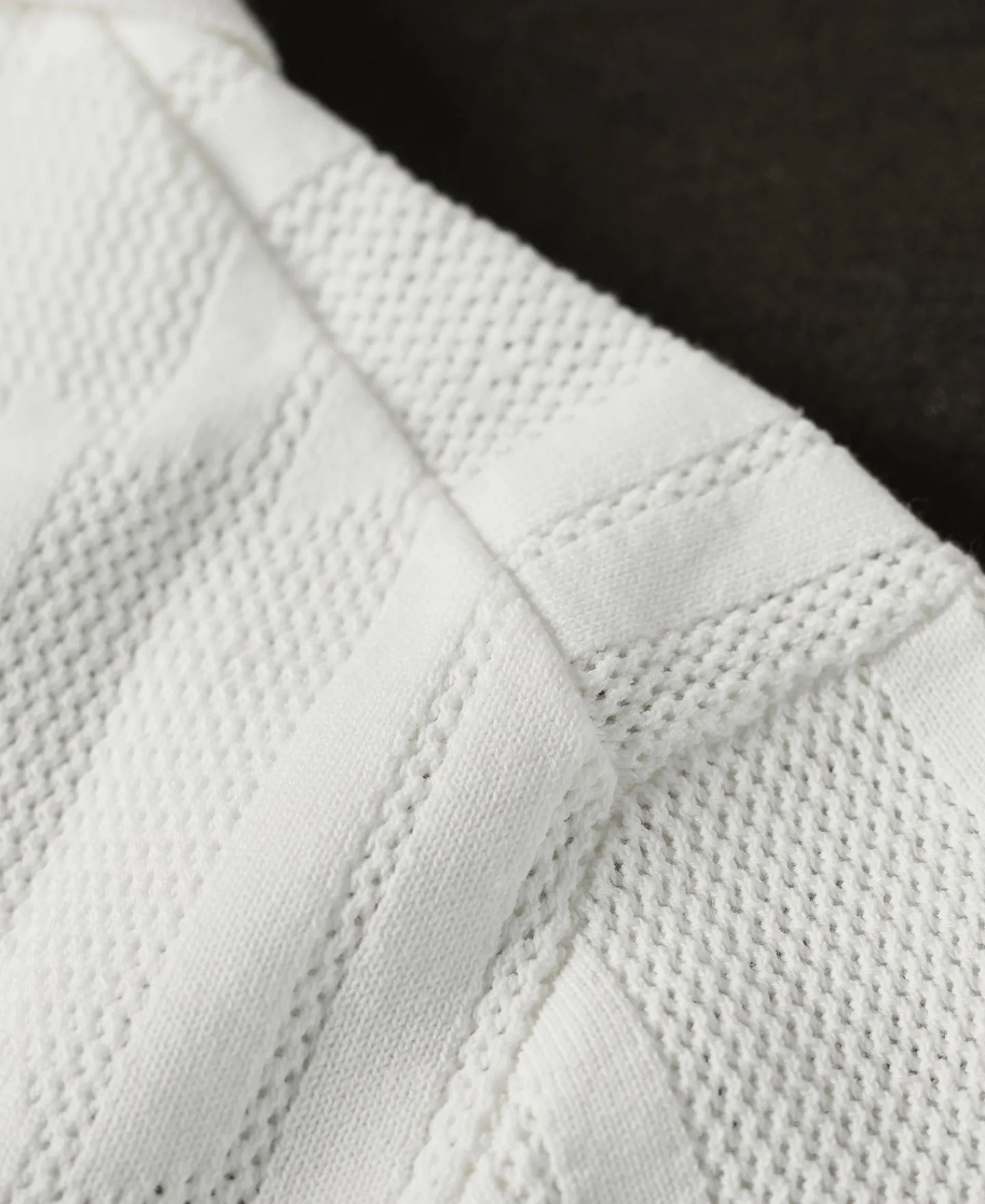 Hot Retro Knitted Jacquard Polo Shirt - White Polo Shirts | T-shirts