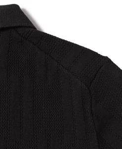 Discount Retro Knitted Jacquard Polo Shirt - Black Knitwear&sweaters | Polo Shirts