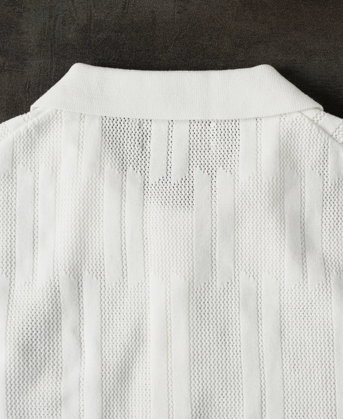 Hot Retro Knitted Jacquard Polo Shirt - White Polo Shirts | T-shirts