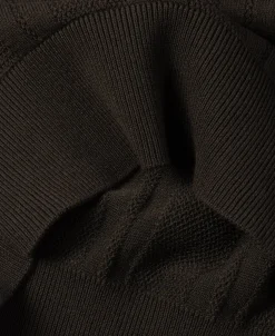 Fashion Retro Knitted Jacquard Polo Shirt - Vintage Olive Knitwear&sweaters | Polo Shirts