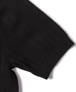 Discount Retro Knitted Jacquard Polo Shirt - Black Knitwear&sweaters | Polo Shirts