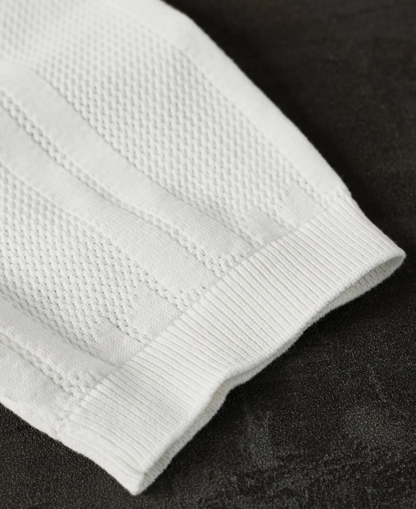 Hot Retro Knitted Jacquard Polo Shirt - White Polo Shirts | T-shirts