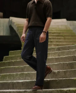 Fashion Retro Knitted Jacquard Polo Shirt - Vintage Olive Knitwear&sweaters | Polo Shirts