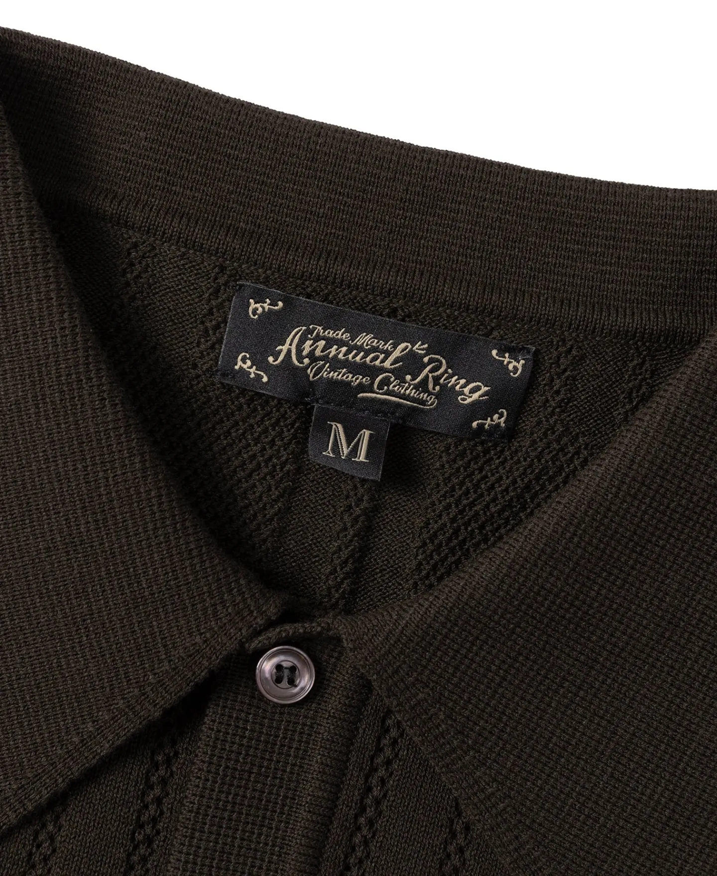 Fashion Retro Knitted Jacquard Polo Shirt - Vintage Olive Knitwear&sweaters | Polo Shirts