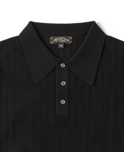 Discount Retro Knitted Jacquard Polo Shirt - Black Knitwear&sweaters | Polo Shirts