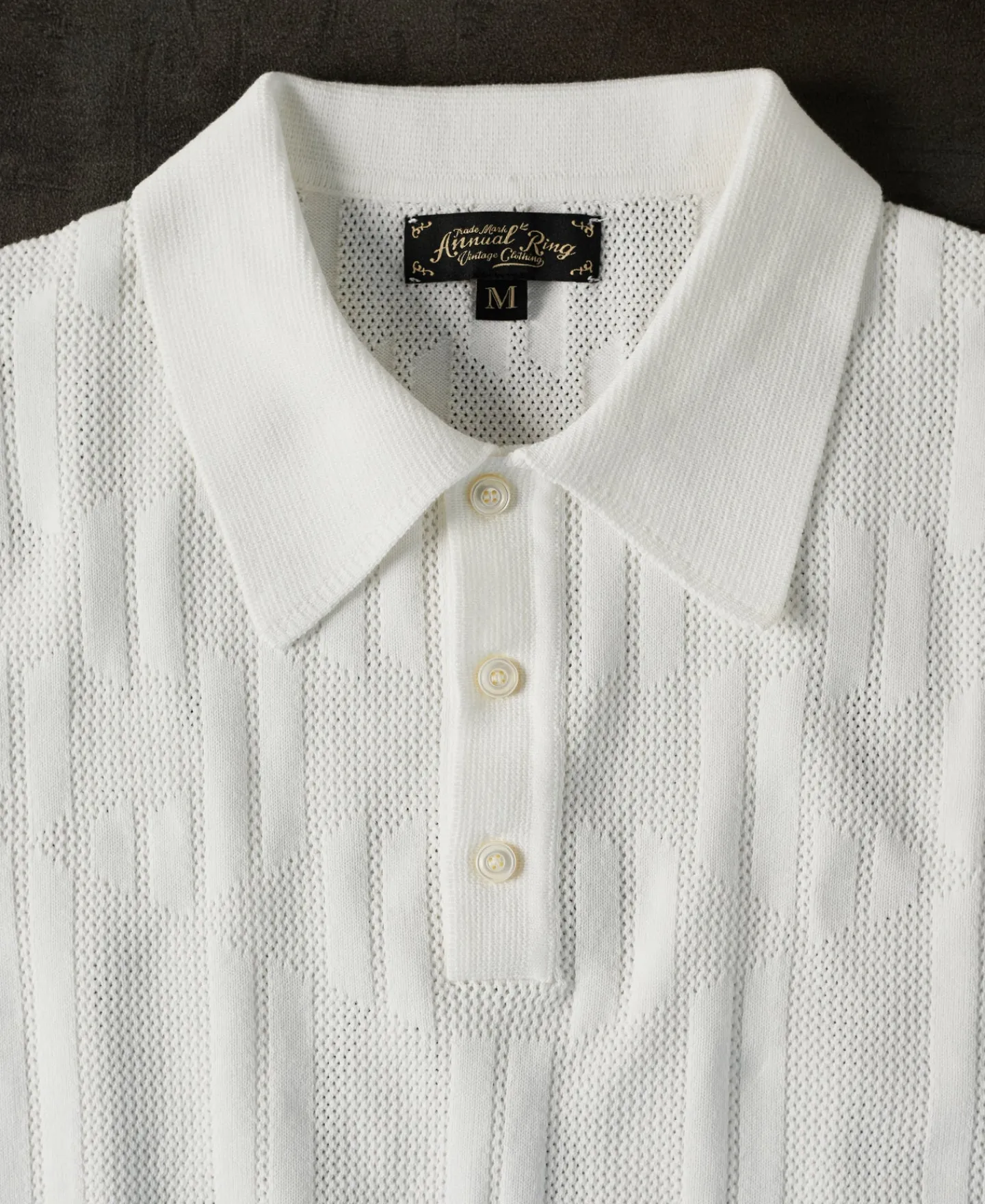 Hot Retro Knitted Jacquard Polo Shirt - White Polo Shirts | T-shirts