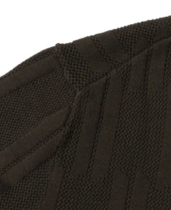 Fashion Retro Knitted Jacquard Polo Shirt - Vintage Olive Knitwear&sweaters | Polo Shirts
