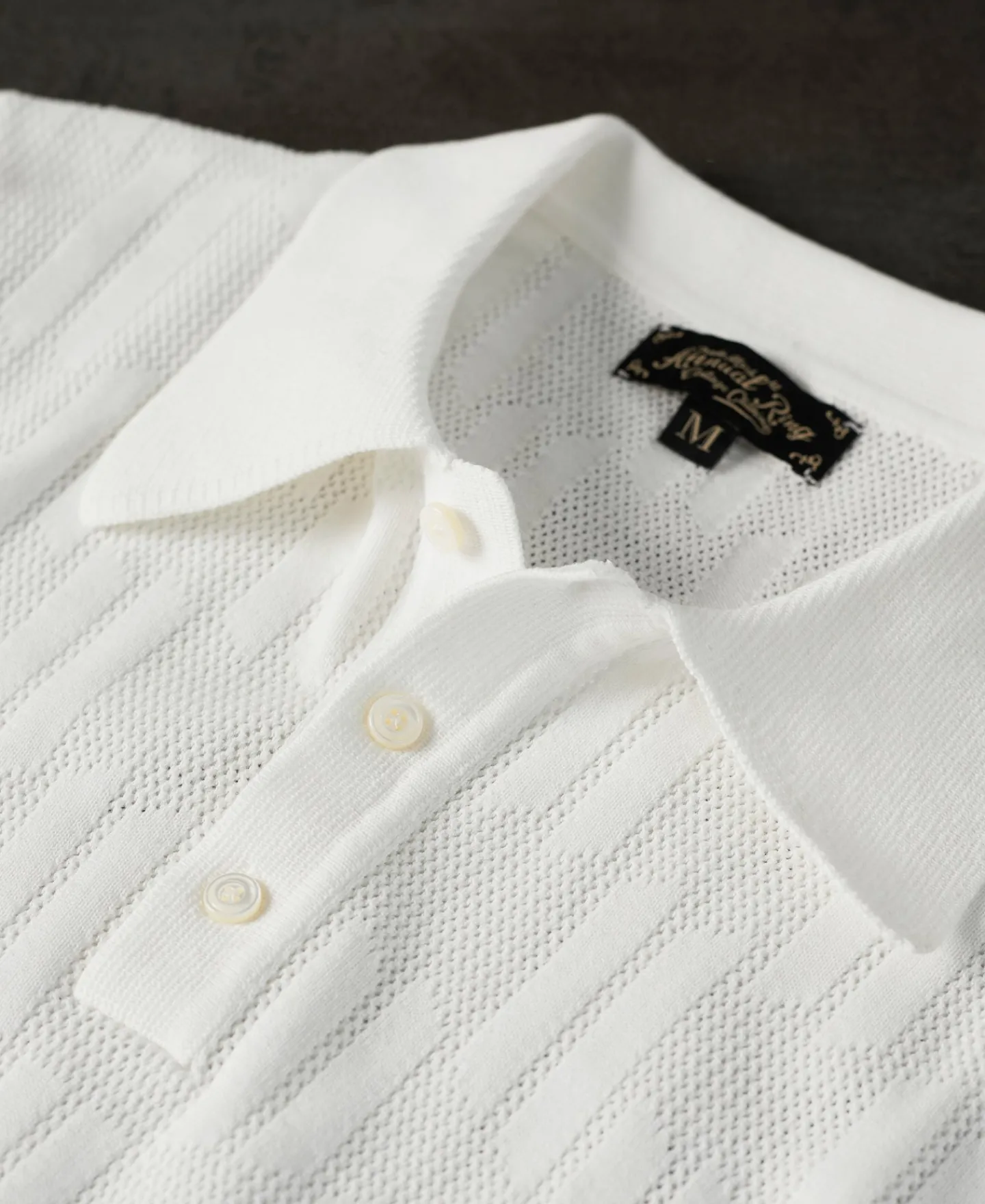 Hot Retro Knitted Jacquard Polo Shirt - White Polo Shirts | T-shirts