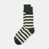 Best Retro Striped Cotton Socks - Green/White Socks | Tank Tops&vests&boxers
