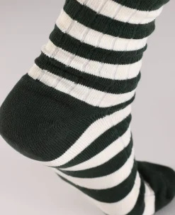 Best Retro Striped Cotton Socks - Green/White Socks | Tank Tops&vests&boxers