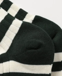 Best Retro Striped Cotton Socks - Green/White Socks | Tank Tops&vests&boxers