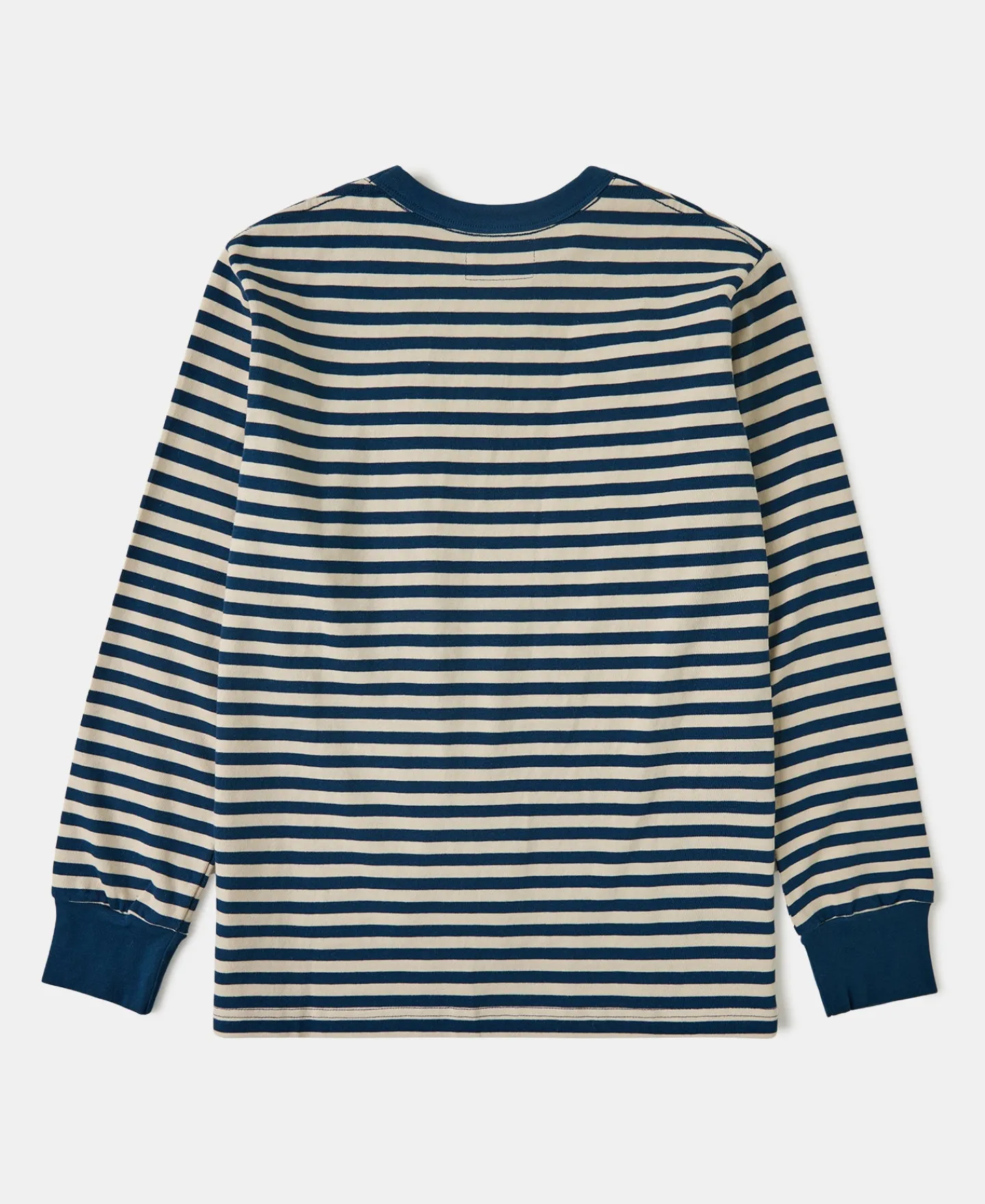 Sale Ribbed Cuff Breton Stripe Long Sleeve T-Shirt - Blue/Apricot Long Sleeve T-Shirts | T-shirts