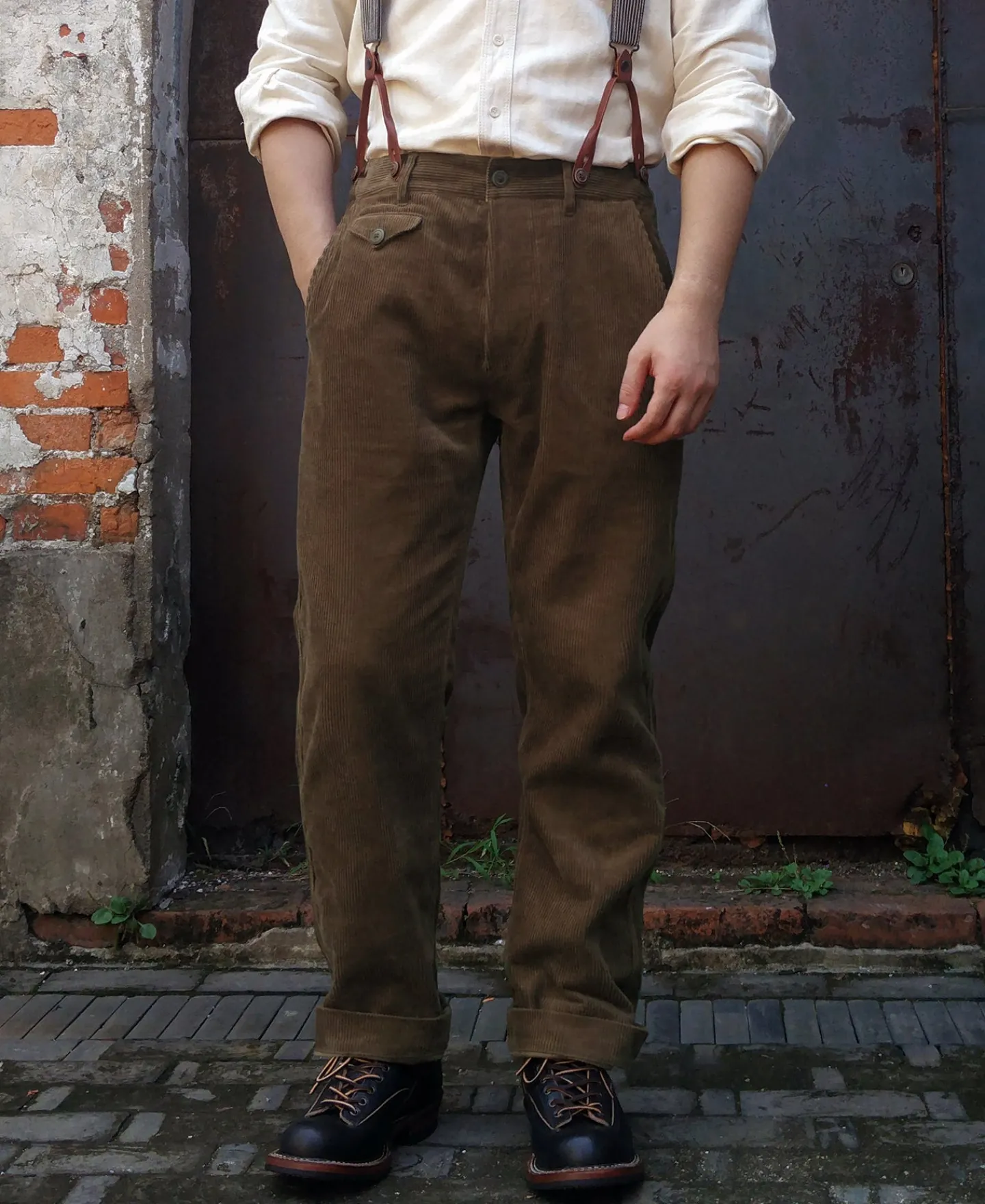 Outlet 1920s 12 oz Corduroy Farmer Work Trousers Pants&trousers