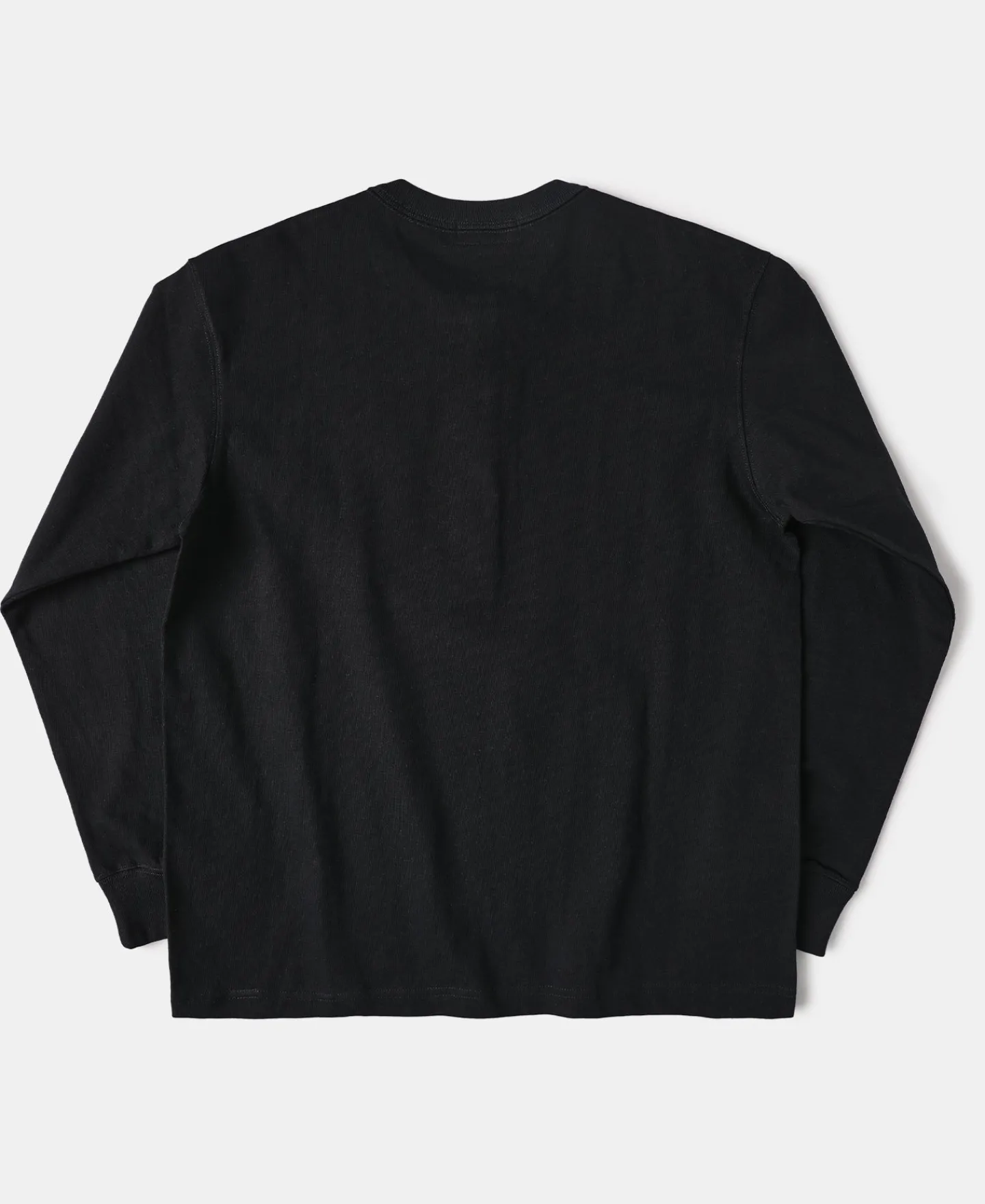 New 1930s 10.5 oz Cotton Loopwheel Tubular Henley Shirt - Black Henleys | Long Sleeve T-Shirts