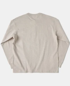 Online 1930s 10.5 oz Cotton Loopwheel Tubular Henley Shirt - Oatmeal Henleys | Long Sleeve T-Shirts