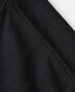 New 1930s 10.5 oz Cotton Loopwheel Tubular Henley Shirt - Black Henleys | Long Sleeve T-Shirts