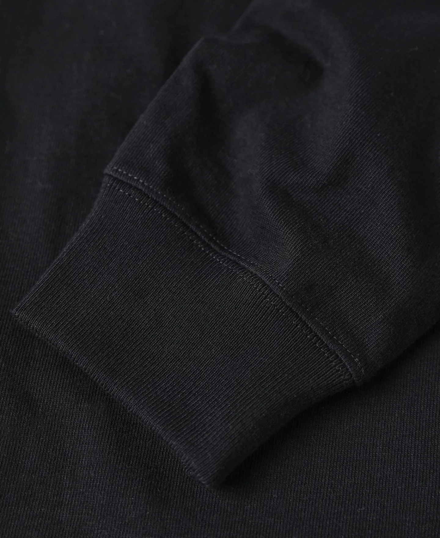 New 1930s 10.5 oz Cotton Loopwheel Tubular Henley Shirt - Black Henleys | Long Sleeve T-Shirts