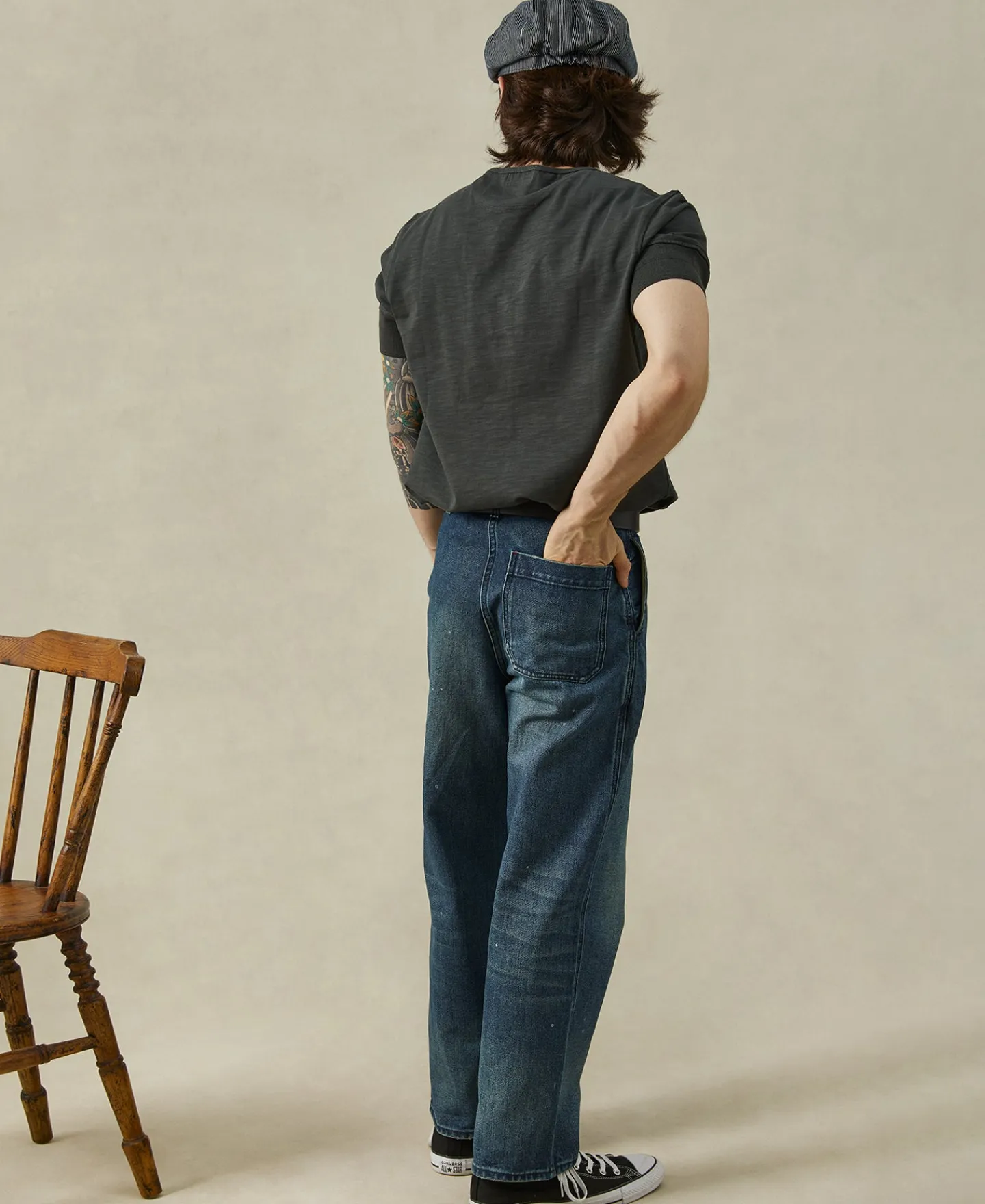 Clearance 1900s 9.8 oz Slub Cotton Henley T-Shirt - Vintage Black Henleys | Short Sleeve T-Shirts