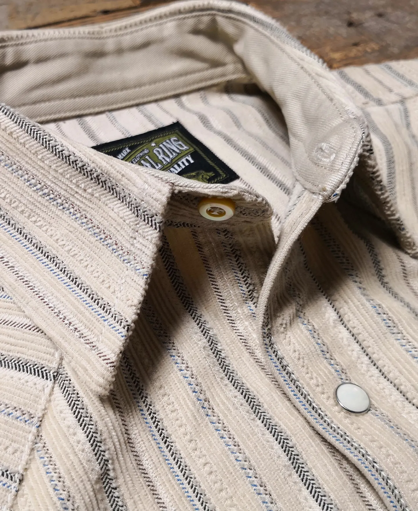 Hot 1950s 8 oz Striped Corduroy Western Shirt Long Sleeve Shirts | Shirts