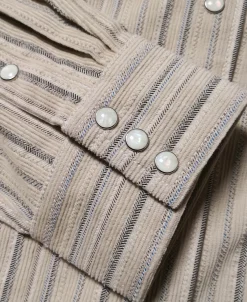 Hot 1950s 8 oz Striped Corduroy Western Shirt Long Sleeve Shirts | Shirts