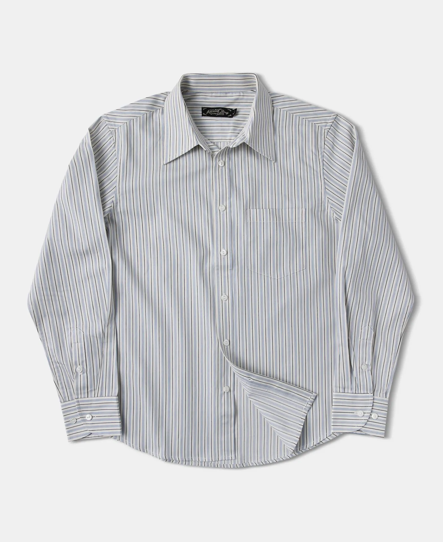 Outlet 1930s 5 oz Yarn-Dyed Striped Dress Shirt Long Sleeve Shirts | Shirts